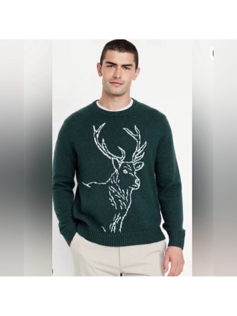 Old Navy Winter Deer Holidays Christmas Sosoft Crewneck Sweater NWT XL Hunting
